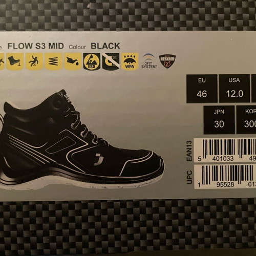 Flow S3 Mid black ankle boots new Safety Jogger size 45