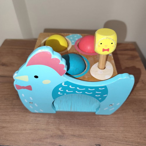 Montessori Djeco Wooden Chicken Hammer Game used