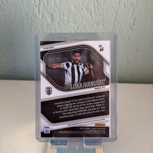 Luka Ivanušec Panini Prizm FIFA 2025-26 Green Cracked Ice card like new