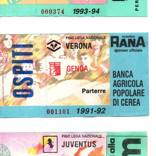 Italy Campionato football tickets 1991-1995 new collection of 9