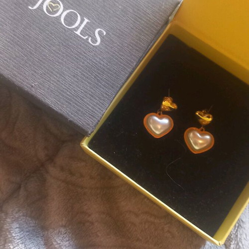 Women's earrings like new, gold-colored