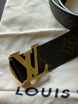 Louis Vuitton belt double combo, like new, black and beige leather