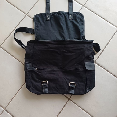 Kenneth Cole Messenger Bag New Black Fabric with Leather Details