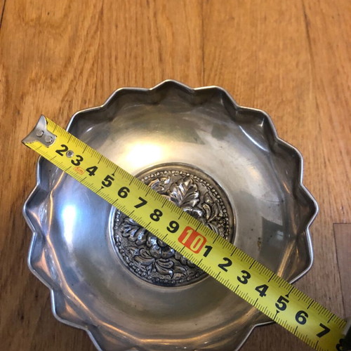 Silver-plated vintage bowl used, antique era
