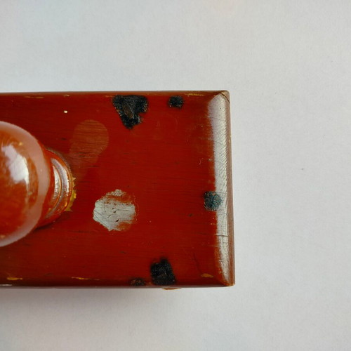 Vintage wooden blotter used with stains and marks