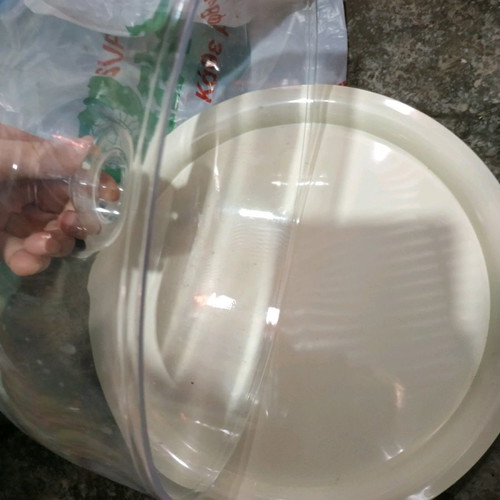 Cake container new, plastic circular
