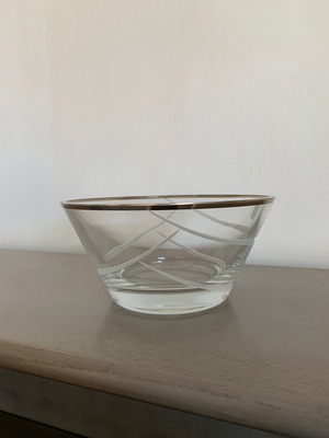 Mayfair Crystal salad bowl used with carved design