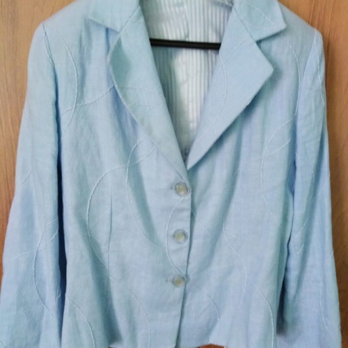 Women's linen suit set blue like new