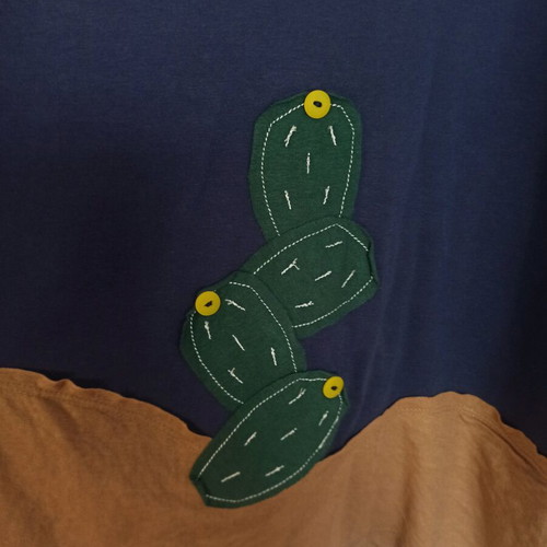 Blue skirt in A-line with cactus designs, like new, one size