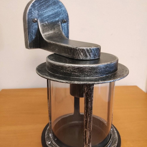 Single light outdoor wall lamp new, aluminum alloy silver patina