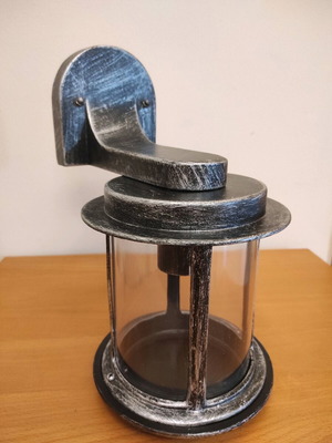 Μονόφωτη Απλίκα Εξωτερικού Χώρου από Κράμα Αλουμινίου σε Ασημί Πατίνα