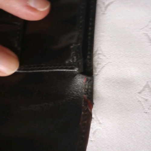 Leather women's wallet used with sewn coin pocket