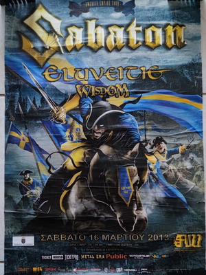 Sabaton Eluveitie Live Poster used, Athens 16.03.2013