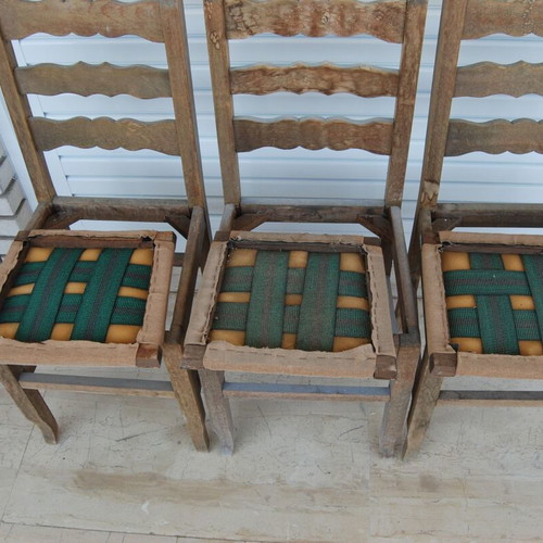 Wooden chairs, set of 3