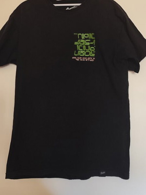 Pull & Bear men's T-shirt black with neon graphic print like new