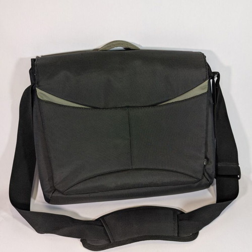 X-CASE laptop bag used, gray, with strap wear