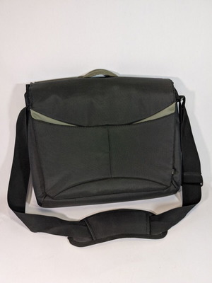 X-CASE laptop bag used, gray, with strap wear