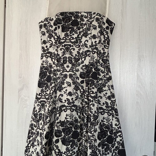 Camelot midi floral dress black and white, new, size M