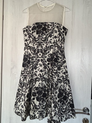 Camelot midi floral dress black and white, new, size M