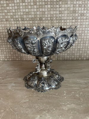 Collectible Silver Fruit Bowl 925 Zarras Handmade Artwork