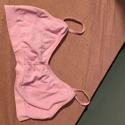 Pink top with thin straps, size S