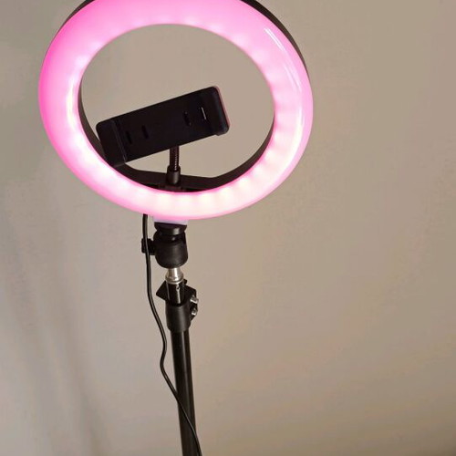 Light with phone holder base new