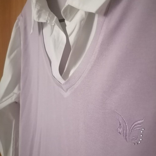 Women's shirt with blouse effect lilac like new, size L