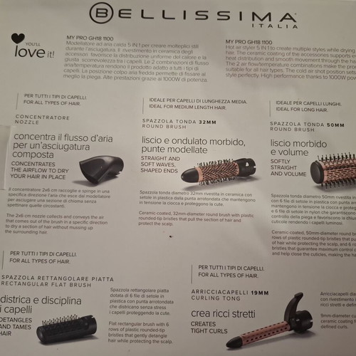Bellissima Hair Brush 5 in 1 Dry & Style System like new