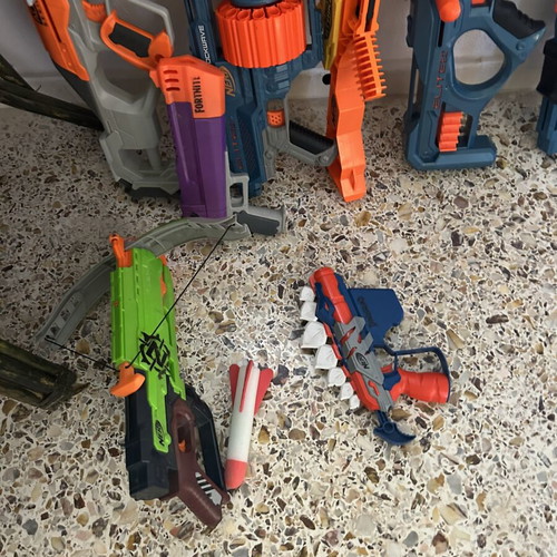 Nerf lot of toy blasters