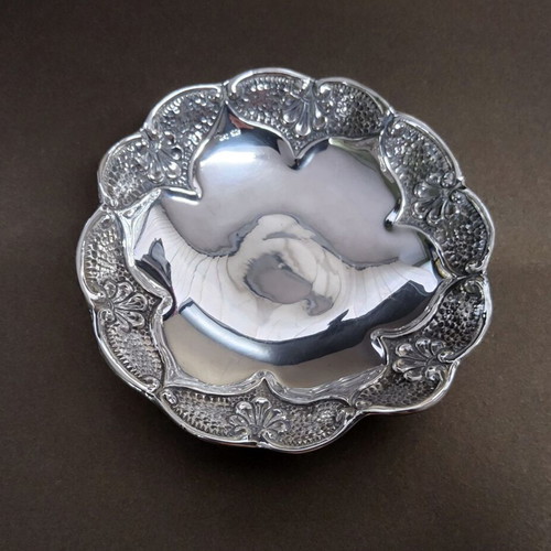 Silver Bowl Repoussé 925 Used Vintage Decorative