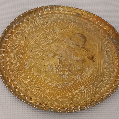 Handmade brass tray used from Egypt