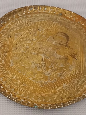 Handmade brass tray used from Egypt