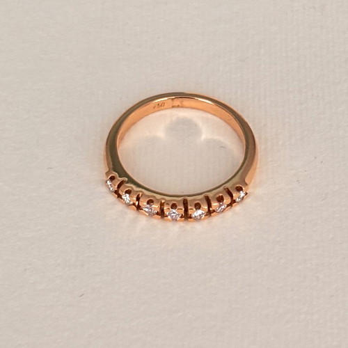 Half-Eternity Ring Rose Gold K18 with Diamonds like new