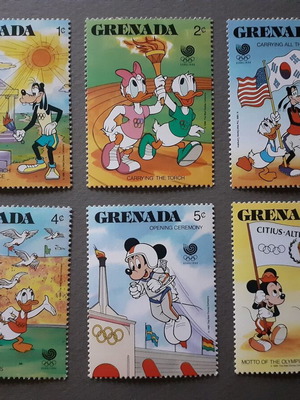 Grenada Walt Disney Summer Olympic Games Seoul '88 stamp set, 6 pcs