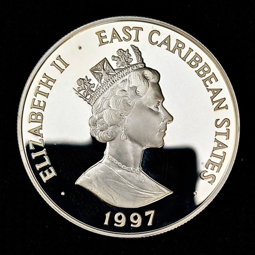 1997 East Caribbean States Silver Proof coin like new with COA