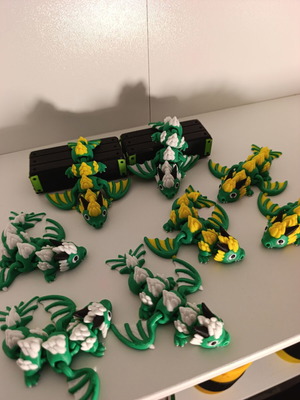 Flexi Dragon 3D printed μπρελόκ σε 2 χρώματα, καινούργιο