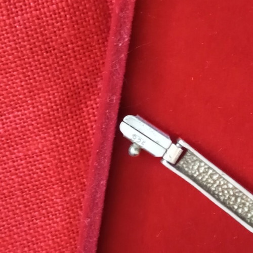 Silver bracelet 925 with zircon, used, 18.4cm, safety clasp
