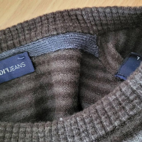 Trussardi Jean's wool striped sweater like new, size L gray