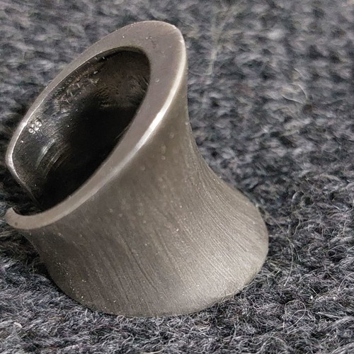 Chunky solid silver 9.25 ring used, textured with adjustable vintage style