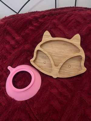 Bamboo wood plate with used detachable suction cup bamboo bamboo