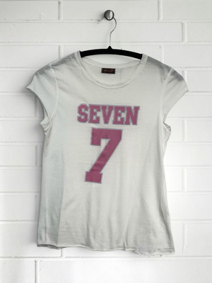 White Seven 7 T-shirt brand new, size M, pink print
