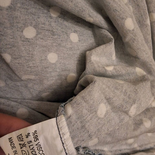 Blue polka dot dress used with elastic top, size S
