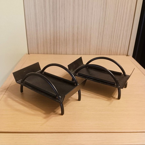 Black metal candle holders like new