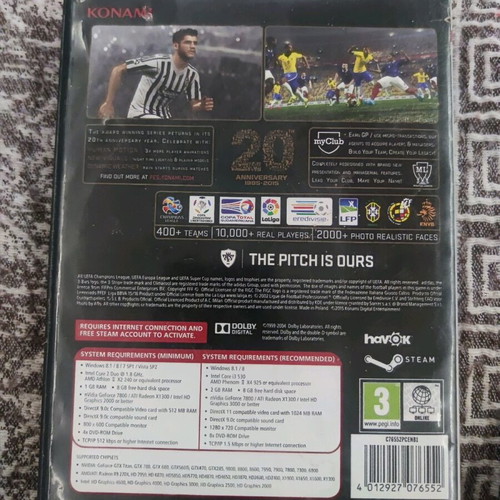 Pes2016 PC DVD like new