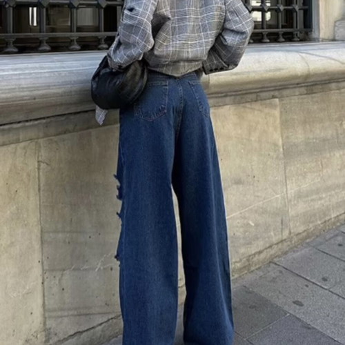 Jeans with Rips new, size S 36 8, blue