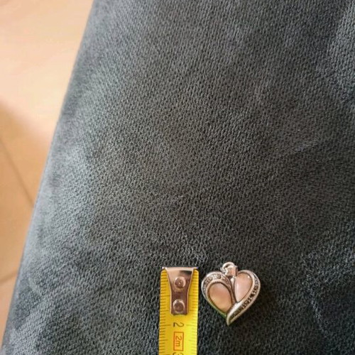 Heart pendant used, 925 silver, missing one stone