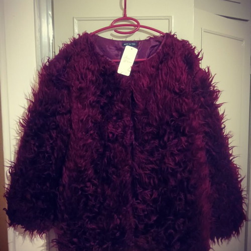 Bella Women burgundy fur jacket M/L, made in Italy