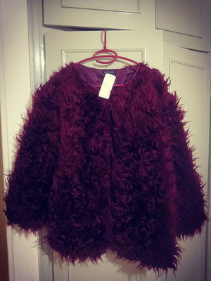 Bella Women burgundy fur jacket M/L, made in Italy