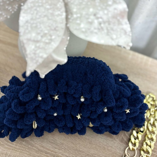 Puffy bag dark blue new handbag