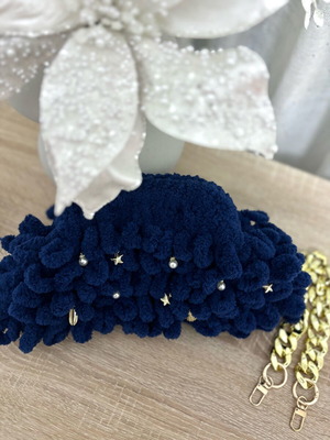 Puffy bag dark blue new handbag